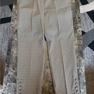 Worthington Women’s Brown and Tan Checkered Dress Pants Large